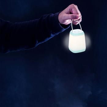 Preview: Tragbare LED Camping Laterne mit Seilkordel – 3 Helligkeiten, batteriebetrieben, warmweiss, leicht & robust – Ideal für Camping, Garten & Notfälle