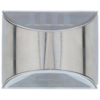 Preview: Kompakte Edelstahl Solar-Wandleuchte, silber, mit Dämmerungssensor - 10 x 8 x 5 cm - Zeitlose Eleganz & stilvolle Beleuchtung Ihrer Aussenwände