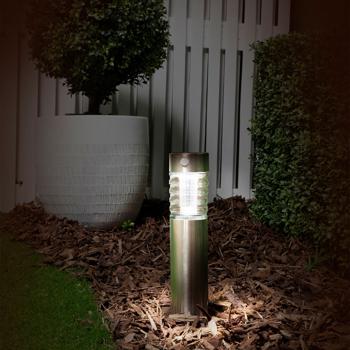 Preview: Solar-Wegeleuchte mit Bewegungssensor – 6x39 cm, aus Edelstahl & Glas – wetterfest, energiesparend & kabellos – ideal für Garten, Wegbeleuchtung & Terrasse
