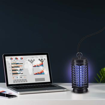 Preview: Elektrischer Insektenvernichter - LED-Fliegenfalle bis 25m² - Chemie- & Geruchsfrei, UV-Licht, 1W, ABS-Kunststoff, für Innenbereich