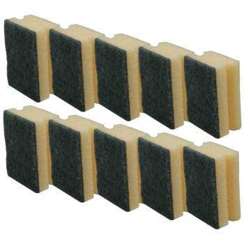 Topfreiniger & Scheuerschwamm 10er Set - Ideal für Küche & Wohnung, Geschirr, Töpfe, Bad - Gelb/Schwarz 4.5x9x6.5cm - Robust, hygienisch