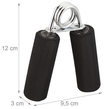 Preview: Handtrainer mit Schaumstoffgriff 2er-Set schwarz - Stärkt Hand-/Fingermuskulatur & Griffkraft - Training für Sportler, Senioren & Reha - 40 kg Widerstand