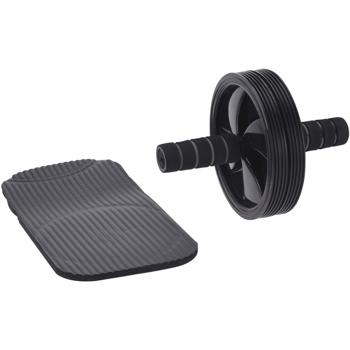 Bauchtrainer mit Kniematte - Effektives Home Workout für Bauch, Schultern & Trizeps - Ø 18x2,2 cm, robustes Stahl/Polypropylen Set gegen Rückenschmerzen