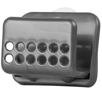 Preview: Schwammhalter mit Saugnapf - Inkl. doppelseitigem Schwamm - Montage ohne Bohren - Gegen Schimmel/Gerüche - Ideal für Küche, Bad, Spülbecken - 75x90x60mm