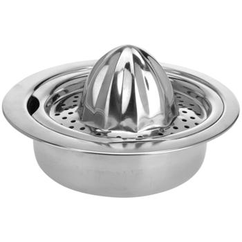 Preview: Zitruspresse mit Behälter - Manuell - Edelstahl Ø 16 cm - Für frische Fruchtsäfte, Orangensaft, Zitronensaft - Robust, spülmaschinengeeignet