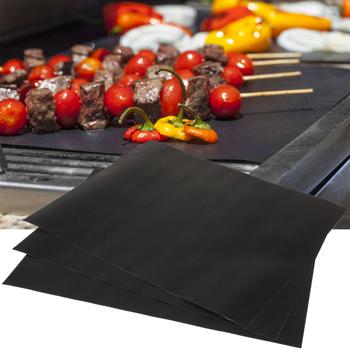 Wiederverwendbare Silikon-Grill- & Backmatte 3er-Set - Ideal für Ofen bis 260°C - Platzsparend & leicht zu reinigen - 40 x 33 cm für Hobbygriller & Bäcker