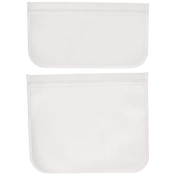 Lebensmittelbeutel wiederverwendbar 2er-Set - Ideal für Obst Gemüse Nüsse Käse & Vesper unterwegs - Hält Lebensmittel frisch - Masse: 22x12/22x18 cm