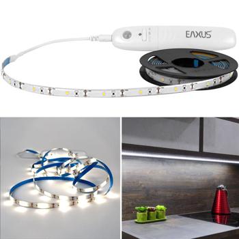 LED-Streifen mit Bewegungsmelder – 3m, 90 warmweisse LEDs – energiesparend, selbstklebend & vielseitig einsetzbar – für Schrank, Treppe & Schlafzimmer