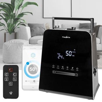 Smarter 5.5L Ultraschallbefeuchter, 110W - mit Hygrometer, Aromafunktion, App, Fernbedienung & Display - schwarz, für optimales Raumklima