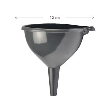 Preview: 3er-Set Trichter Ø 10, 12, 14 cm - Präzises Umfüllen für Küche, Werkstatt & Garten - Robust, stapelbar, Anthrazit Kunststoff - Für Flüssigkeiten