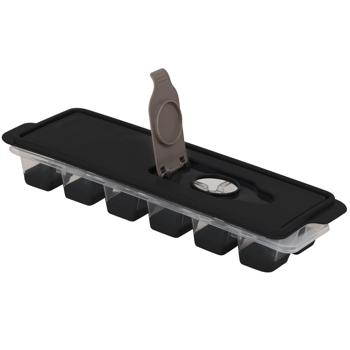 Eiswürfelform mit Deckel – Silikonboden für leichte Entnahme – Ideal für Kühl- & Gefrierschrank, Küche & BBQ – 25x8,5x4cm Kunststoff