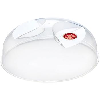 Mikrowellen-Abdeckhaube mit Belüftungssystem - Ø 30 cm, 10 cm hoch - beschleunigt Garen & hält sauber - temperaturbeständig bis 120°C, transparent