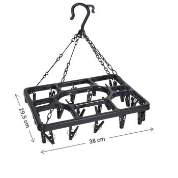 Preview: Praktischer Hängetrockner mit 26 Wäscheklammern: Platzsparende Trocknung für Balkon & Bad, einfach aufzuhängen & ideal für kleine Wäscheladungen