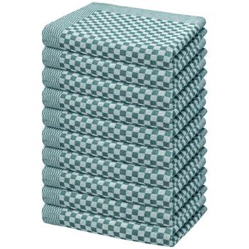 Preview: 20er Set Premium Grubentücher: petrol, 50x70cm, 100% Baumwolle (210g/m²)-OEKO-TEX, streifenfrei & flusenfrei – Hochwertige Tücher für Küche & Haushalt