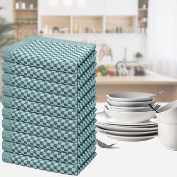 10er Set Premium Grubentücher: petrol, 50x70cm, 100% Baumwolle (210g/m²)-OEKO-TEX, streifenfrei & flusenfrei – Hochwertige Tücher für Küche & Haushalt