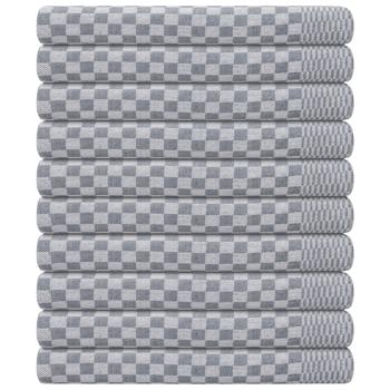Preview: 10er Set Premium Grubentücher: grau, 50x70cm, 100% Baumwolle (210g/m²)-OEKO-TEX, streifenfrei & flusenfrei – Hochwertige Tücher für Küche & Haushalt
