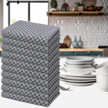 Praktisches 10er-Set Grubentücher – saugstarke & strapazierfähige Geschirrtücher 50x70 cm, schwarz, langlebig, fusselfrei & ideal für Küche & Haushalt