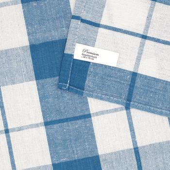 Preview: 4er-Set Geschirrtücher Petrol-Blau/Weiss kariert - 100% Baumwolle, OEKO-TEX Standard 100 - Hygienisch waschbar bis 95 °C, 70x50 cm, 200 g/m²