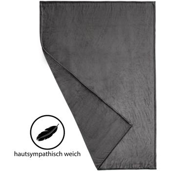 Preview: Kuscheldecke L anthrazit 180x200 cm - Weiche Couchdecke für ganzjähriges Wohlgefühl - Hautsympathisch & strapazierfähig, OEKO-TEX Standard 100