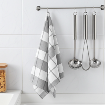 4er-Set Geschirrtücher Grau - 100% Baumwolle, 70x50 cm - Hygienisch, streifenfrei, waschbar bis 95°C - OEKO-TEX Standard 100