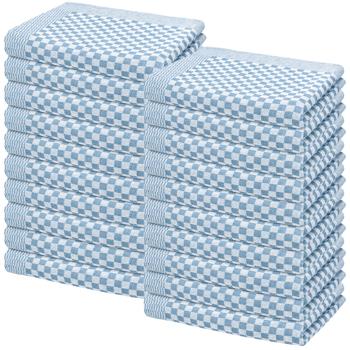 20er-Set Grubentücher hellblau - Hygienisch, streifenfrei & saugstark - 50x70 cm, 100% Baumwolle, 95°C waschbar, OEKO-TEX 100