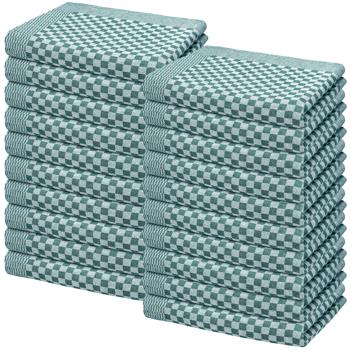 Preview: 20er Set Premium Grubentücher: petrol, 50x70cm, 100% Baumwolle (210g/m²)-OEKO-TEX, streifenfrei & flusenfrei – Hochwertige Tücher für Küche & Haushalt