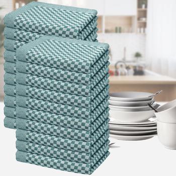 20er Set Premium Grubentücher: petrol, 50x70cm, 100% Baumwolle (210g/m²)-OEKO-TEX, streifenfrei & flusenfrei – Hochwertige Tücher für Küche & Haushalt