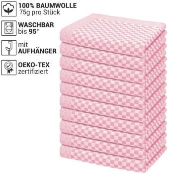 Preview: 20er-Set Grubentücher rosa - Optimale Saugkraft & hygienische Reinigung für Küche & Haushalt - 100% Baumwolle Zwirn-Qualität 50x70 cm OEKO-TEX Standard 100