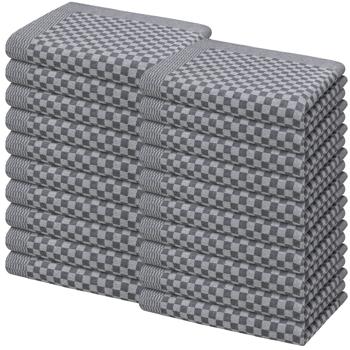 Preview: Praktisches 20er-Set Grubentücher – saugstarke & strapazierfähige Geschirrtücher 50x70 cm, schwarz, langlebig, fusselfrei & ideal für Küche & Haushalt