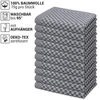 Preview: Praktisches 20er-Set Grubentücher – saugstarke & strapazierfähige Geschirrtücher 50x70 cm, schwarz, langlebig, fusselfrei & ideal für Küche & Haushalt