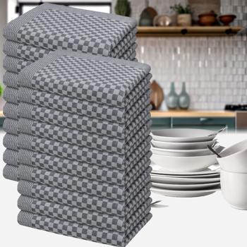 Praktisches 20er-Set Grubentücher – saugstarke & strapazierfähige Geschirrtücher 50x70 cm, schwarz, langlebig, fusselfrei & ideal für Küche & Haushalt