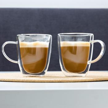Hochwertige doppelwandige Cappuccino-Gläser aus hitzebeständigem Borosilikatglas, 2er-Set, 270 ml – isolierend, stilvoll & spülmaschinengeeignet
