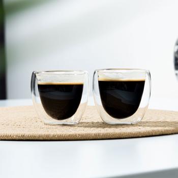 Doppelwandige Espresso Gläser, 80ml aus Borosilikatglas, 2er-Set