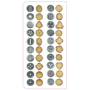 Preview: Gebäckpresse Edelstahl Aluminium - Vielseitig Backen, Verzieren, Garnieren - 20 Formscheiben, 4 Spritzaufsätze - Einfache Bedienung & Reinigung