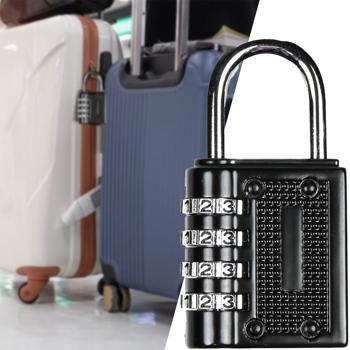Zahlenschloss aus Metall - sichere 4-stellige Zahlenkombination einstellbar - ideal für Gepäck, Schränke, Spinde & Aktentaschen - robust & langlebig