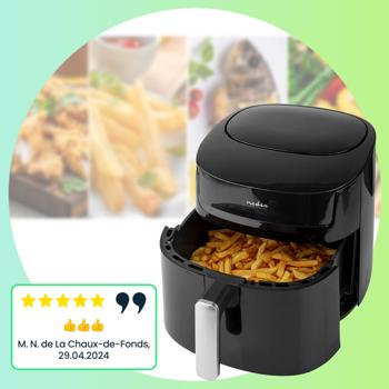 Preview: Digitale XL Heissluftfritteuse, 7,2 l für 4-8 Portionen, Touchscreen, Timer, 1800 W, bis 200°C, Air Fryer mit 8 Kochprogrammen, Grillen, Backen, Braten