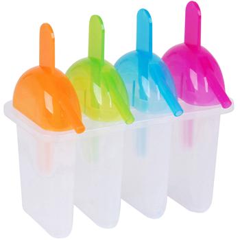 Eis-Bereiter für 4 Eis-am-Stiel: Formen Set, kinderfreundlich - Kreiere Sie gesundes Fruchteis & Sorbet einfach selbst