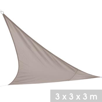 Preview: Dreieck Sonnensegel 3x3x3m taupe - Zuverlässiger UV-Schutz & Hitzeblockierung für Garten, Camping & Balkon - Polyester 160 g/qm inkl. Ösen