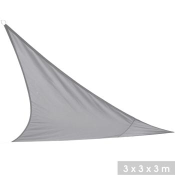 Preview: Dreieck Sonnensegel 3x3x3m grau - UV-Schutz & Hitzeschutz für Garten, Balkon & Terrasse - robustes Polyester 160g/qm - inkl. Befestigungsösen
