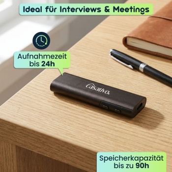Preview: Hochwertiger digitaler Voice-Recorder mit Geräuschaktivierung – ideal für Interviews, Meetings & Sprachaufnahmen, lange Aufnahmezeit bis 90 h