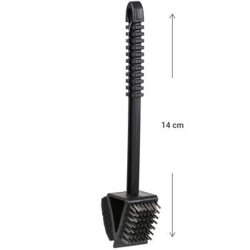 Preview: 3in1 Grillreiniger 3er-Set mit extra langem 36cm Griff - Schonende & effektive Reinigung - Für Gusseisen-, Porzellan- & Edelstahlgrills
