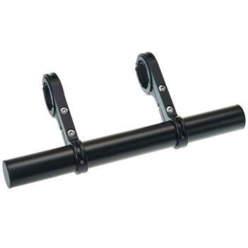 Fahrrad Lenker-Verlängerung Velo - Zusatzraum für Tacho, Actioncam, Handy, Lampe - Robuste Aluminiumlegierung, Schwarz - 20 cm lang - Kompatibel mit 22-32mm Lenkern