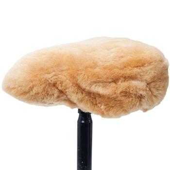 Velo-Sattelbezug aus 100% Lammfell natur - Max. Komfort & kein Schwitzen/Verrutschen - Passgenau mit Gummizug - 270x220mm, Ganzjährig