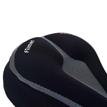 Preview: Velo-Sattelbezug für Sportsattel - 15mm Gel-Polsterung - Extra Komfort ohne Schmerzen - Stossdämpfend, rutschfest & wetterbeständig - Schwarz/Grau