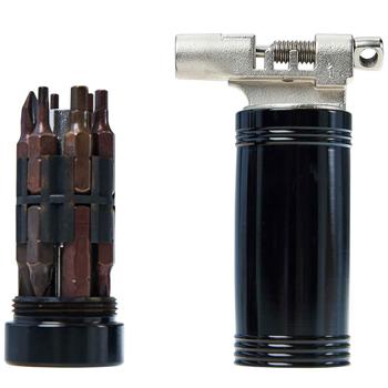 Preview: Kompaktes Velo-Werkzeug-Kit - Kettennieter & magnetischer Bithalter - 13 Bits (Schlitz, Kreuz, Torx, Innensechskant) - Hochwertiger Werkzeugstahl - Fahrradreparatur