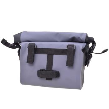 Preview: Velolenker-Tasche - 100% wasserdicht für Handy, Schlüssel & Kamera - Grau, 5L Volumen, Tarpaulin 500D PVC, 29x25x13cm - Für Fahrrad, Trekking & Uni
