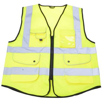 Warnweste XXL Neongelb - Hohe Sichtbarkeit dank Reflektorstreifen - DIN EN ISO 20471 zertifiziert - 6 Multifunktionstaschen - Komfortabel & Robust