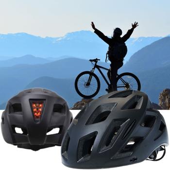 Velohelm mit Rücklicht L (58-61cm) - Mattschwarz, extrem leicht & stabil - TÜV/GS geprüft, 3 Leuchtstufen, Insektenschutz, abnehmbarer Schirm