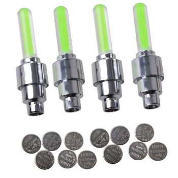 4er-Set Ventilleuchten - Für Fahrräder & Autos - Coole Lichteffekte für Partys & Fotoshootings - Robustes ABS/Zinklegierung Ø 17 x 63 mm, inkl. Batterien