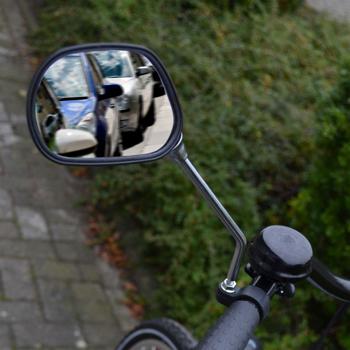 Preview: Velo-Rückspiegel-Set (2 Stück) - Für sicheren Überblick im Strassenverkehr - Universell passend, inkl. Reflektor, schwarz, Metall/Kunststoff